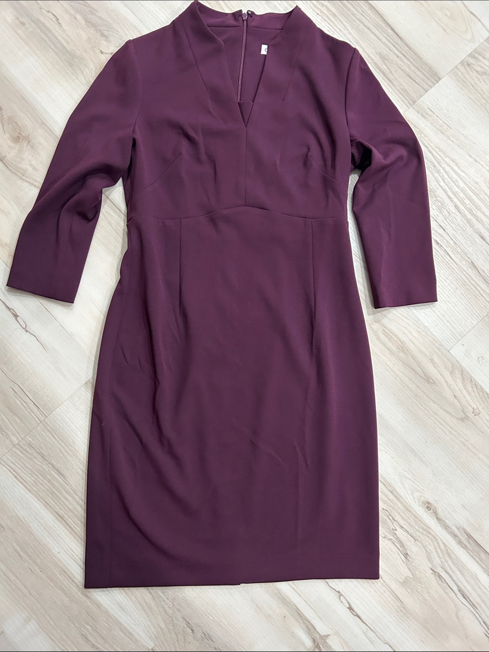 Calvin Klein Plum Long-Sleeve Sheath Dress